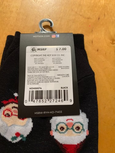 $14 Christmas Hot Socks Mr & Mrs Claus 2 Pairs K1 - Picture 4 of 5