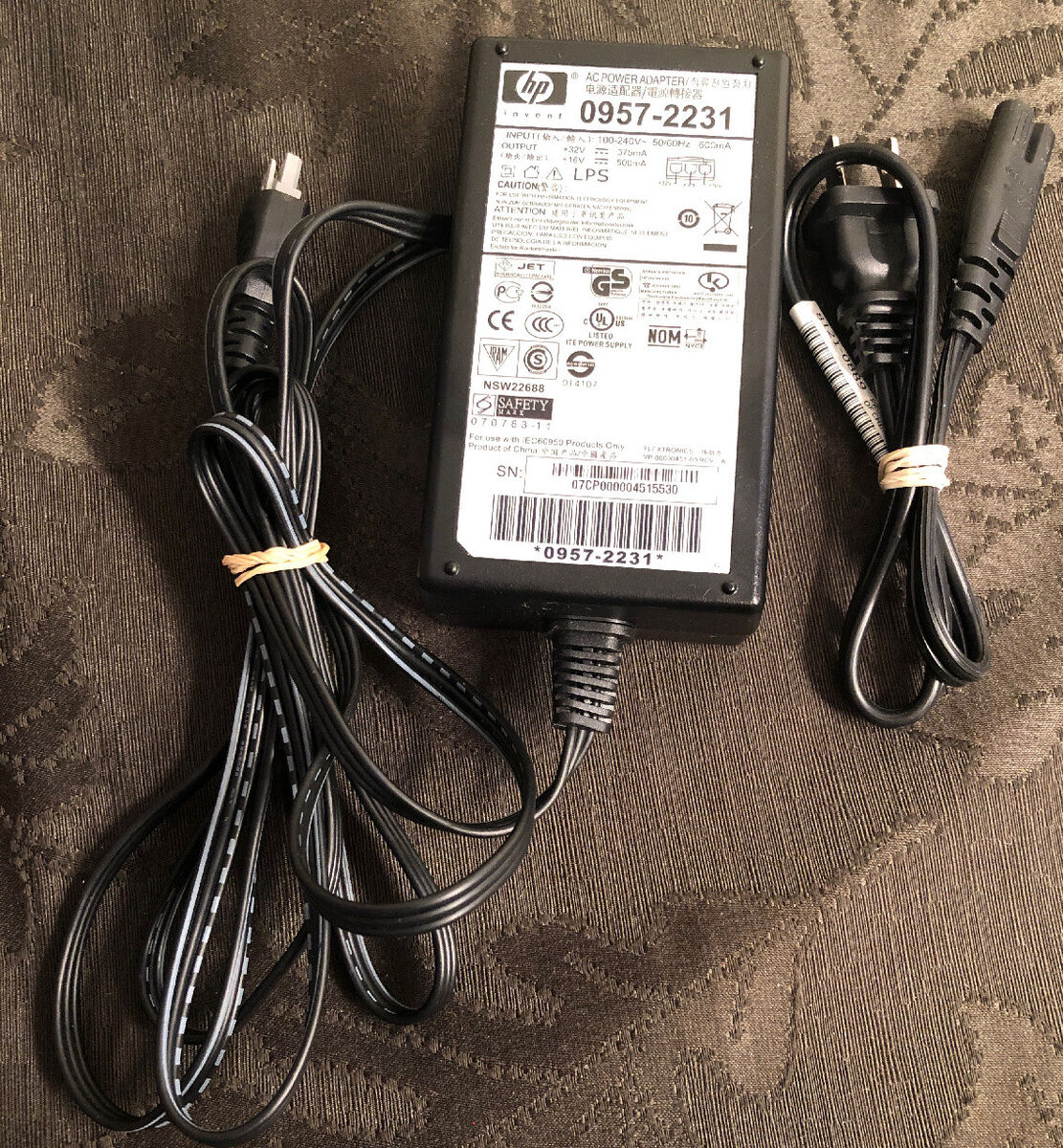 Genuine HP Invent A/C Power Supply Adapter 50/60Hz 600mA P/N: 0957-2231 Genuine HP Invent A/C Power Supply Adapter 50/60Hz 600mA P/N: 0957-2231