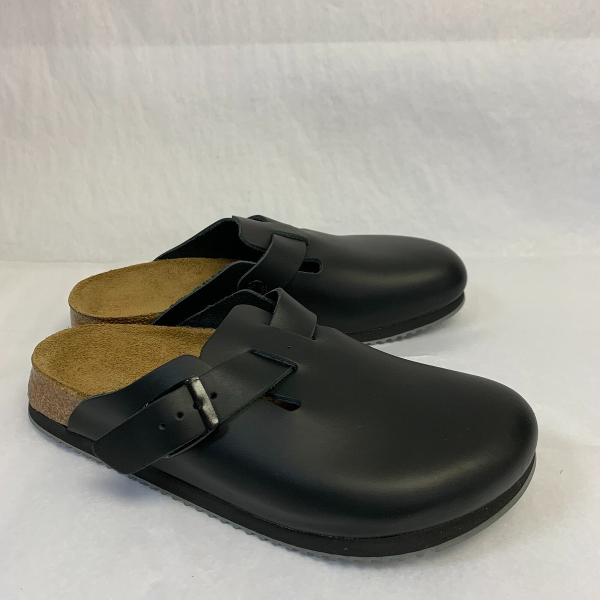 Birkenstock New w/o Box Boston Super Grip Black Leather