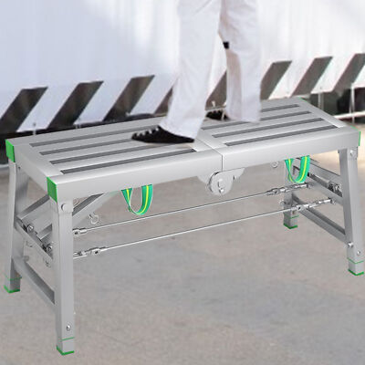 Folding Work Platform Non-slip Bench Step Scaffolding Ladder Height Adjustable