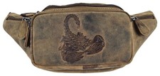 Echt Leder Gürteltasche Bauchtasche Sternzeichen Skorpion - Horoskop