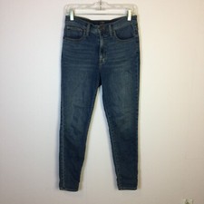 J Crew 10" High Rise Skinny Jeans Sz 27 Womans Blue Denim Stretch Mid High Rise
