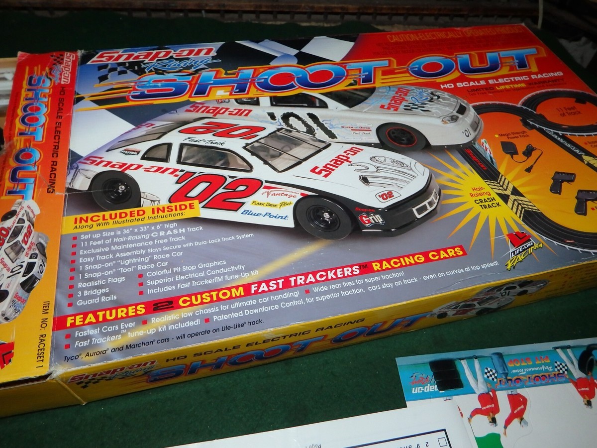 HO Slot Car Race Set Snap-On Tools SHOOT OUT Racing | eBay