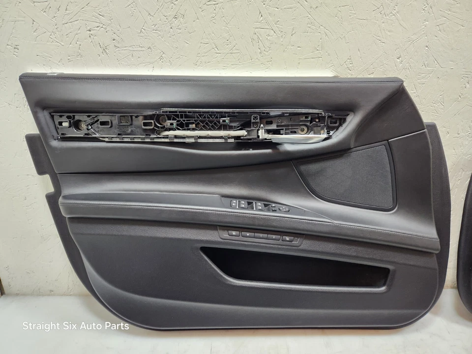 ✅ 10-15 OEM BMW F01 750 Alpina B7 Puerta Trasera Delantera Panel Tarjeta Cuero Napa CONJUNTO Foto 4 de 4