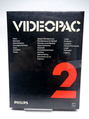 SCELLÉ : 1re édition carton RAYÉ de la cartouche Videopac 2 : Space Rendez- Vous