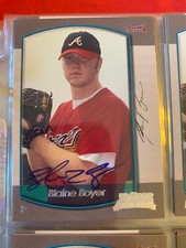BLAINE BOYER AUTOGRAPHED SIGNED 2000 BOWMAN CARD BRAVES COA