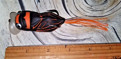 WEIHAL OUTDOOR PRODUCTS INC. LTD New Listing#C 1 PC ORANGE/BLACK 12.6g 65mm Cicada Popper Soft Topwater Silicone Lure!!