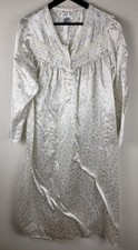 Fundamentals Nightgown Sleepwear Small Cottage Floral Long Sleeve Satin VTG 2347