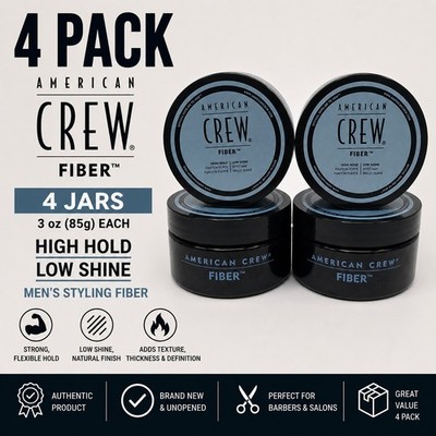 Pack of 4 American Crew Fiber 3oz 85g High Hold Low Shine Men s Hair Pomade
