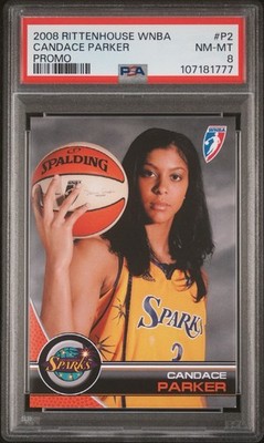 2008 WNBA Rittenhouse CANDACE PARKER   ROOKIE RC #P2 SSP PSA 8   LA Sparks