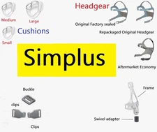 Simplus Cushion Headgear/Frame/Swivel Adapter/Clips