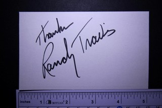 COUNTRY MUSICIAN RANDY TRAVIS AUTOGRAPH INDEX CARD