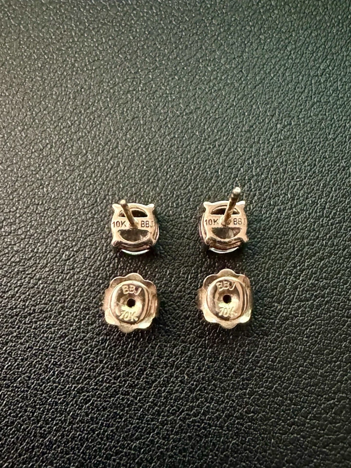 10k Solid Rose Gold Stud Earrings 1.45ctw Peach Morganite(UNDER RETAIL) - Image 2 of 4