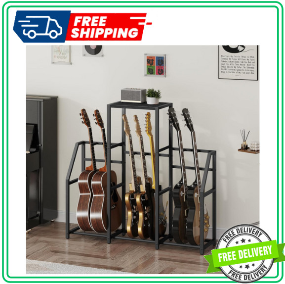 Guitar Stand, Multi Guitar Rack Stand for 7-10 String Instruments, for Acoust...