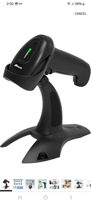 Alacrity, 2D 1D Wireless Barcode Scanner + Stand, 3-in-1 Connect. Bluetooth 2.4G