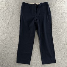 Talbots Womens Pants Blue Size 10 High Rise Perfect Crop Cotton Blend