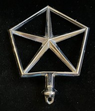 Vintage 1980s Dodge Chrysler Metal Hood Ornament Star Emblem