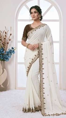 Ethnic Party Wear Sari Wedding Designer Pakistani Women Bollywood Saree Blouse