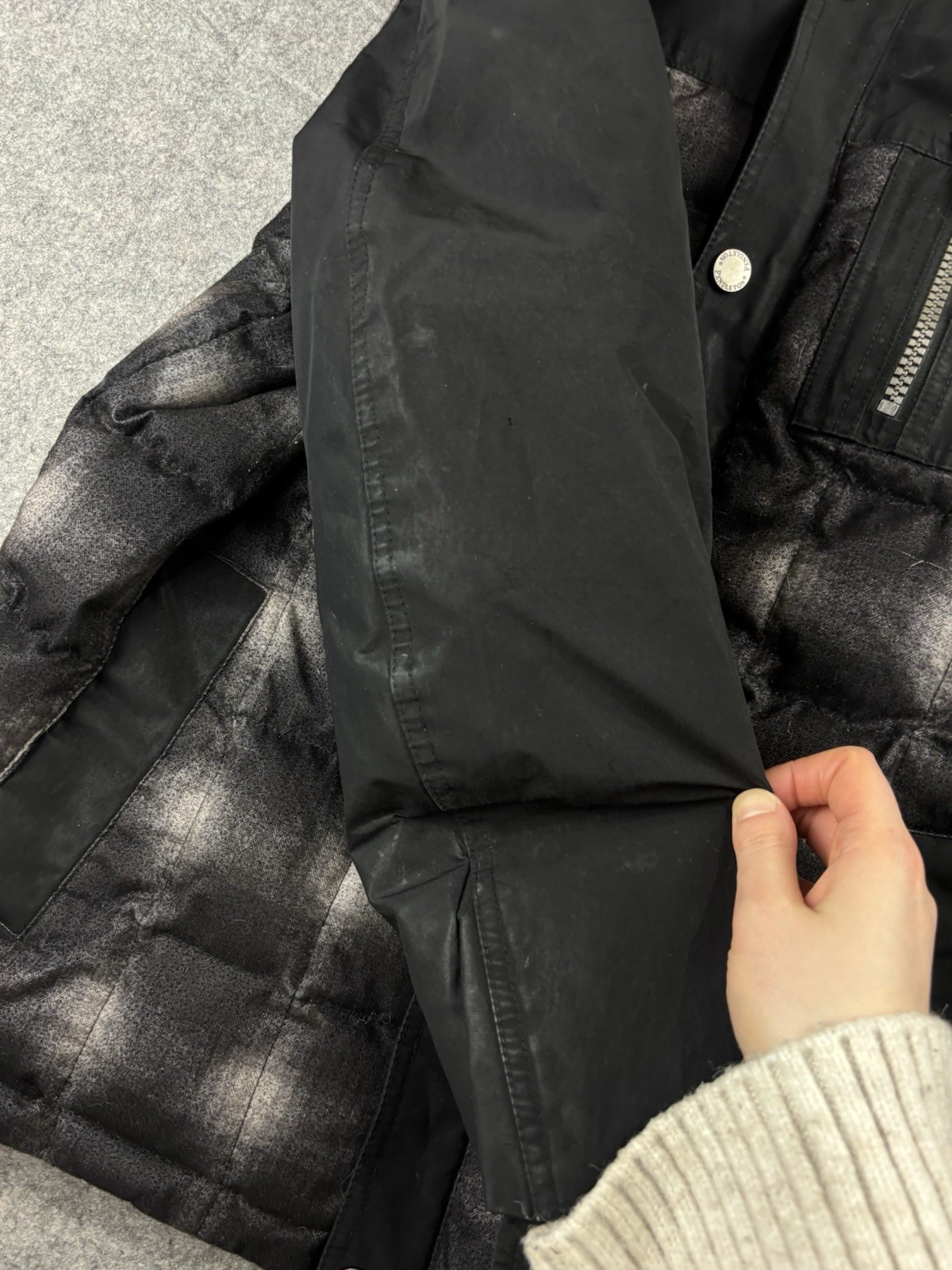 Pendleton Hooded Down Winter Coat Jacket Black Pl… - image 8