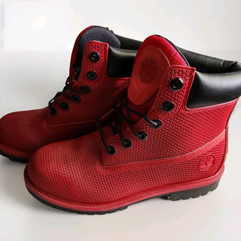 Timberland Premium Red Exo Web Grid Tech Boots Nubuck Boys 6.5