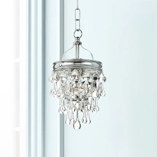 Crystorama Calypso 7 1/2" Wide Chrome and Crystal Mini Pendant - Picture 1 of 9