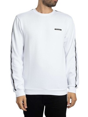 EA7 Men's Logo Tape Sweatshirt, White