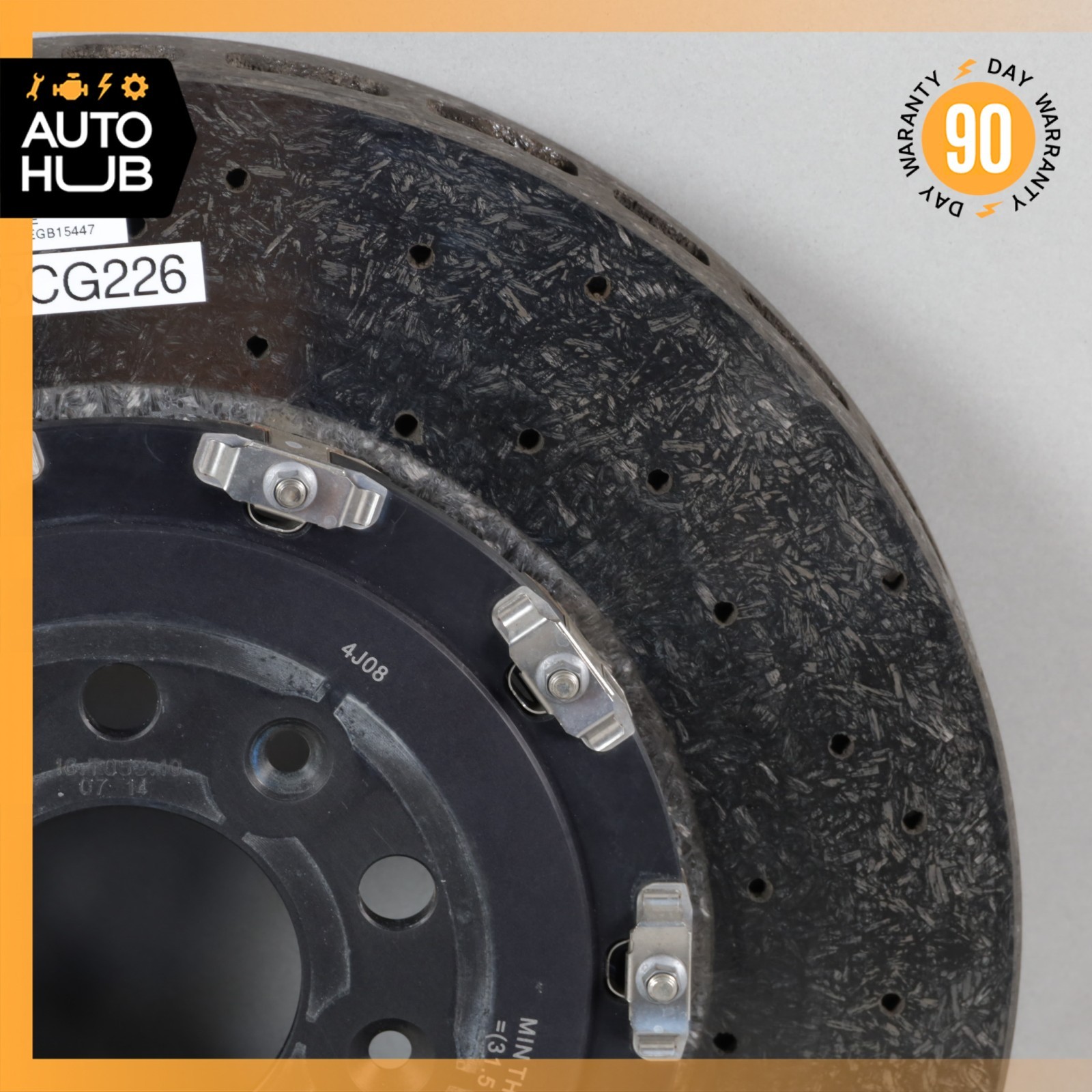 08-16 Aston Martin DB9 DBS Rear Carbon Ceramic Brake Rotor ED232C026CA OEM 22k