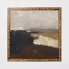 28"x28" Dark Modern Abstract Framed Art - Threshold designed with Studio McGee