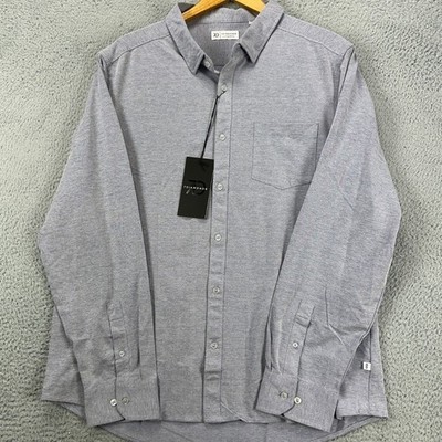 NEW 7 Diamonds Shirt Mens 2XL Blue Button Up Stretch Oxford 4 Way Stretch Pocket