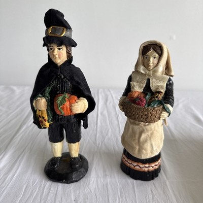 Vintage Midwest Of Cannon Falls Thanksgiving Harvest Pilgrim Couple 1997