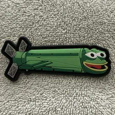 PEPE FROG KEK MISSILE 1x4 PVC Morale Patch Hook Backing Brand New