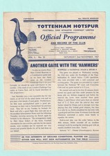 1957/58 FOOTBALL COMBINATION : TOTTENHAM HOTSPUR v WEST HAM UNITED RESERVES