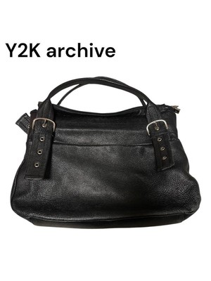 Archive Y2K Mode Black Leather Bag Used No Brand Adjustment | eBay