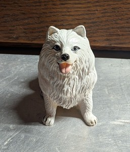 New-Ray Soft Rubber Samoyed Toy Dog Figure 1988 Vintage