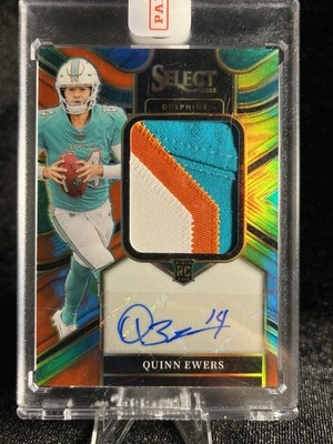 2025 Select Quinn Ewers RC Jumbo RPA Tie-Dye 07/25 3 Color # Patch Auto Dolphins