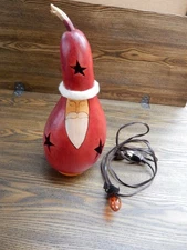 Meadowbrooke Gourds Primitive Santa with star cut-outs/plug-in light
