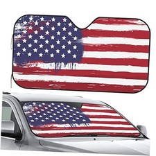 Front Window Car Sun Shade Windshield- USA Grunge Flag Small Usa Grunge Flag