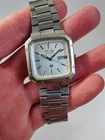 Seiko SQ 8223 5200 Stainless Steel Square Case Quartz Mens Watch