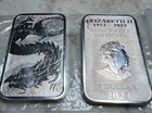 Lot Of 2 - 2023 1 Oz .9999 Silver Australian Dragon Bars - Toned Silver