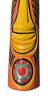 39" Vintage 1970s TIKI WALL HANGING Solid 1 Pc of Wood Handcarved +Painted Large — photo 4