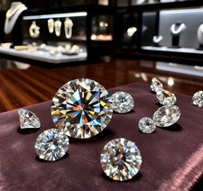 Pair of 2 Ct Round CVD Lab-Grown Diamond , VVS1 D Color Loose Diamond Certified.