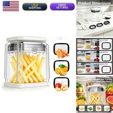 SUSTEAS French Fry Cutter,Potato Cutter Apple Slicer 3 Blades,White B861