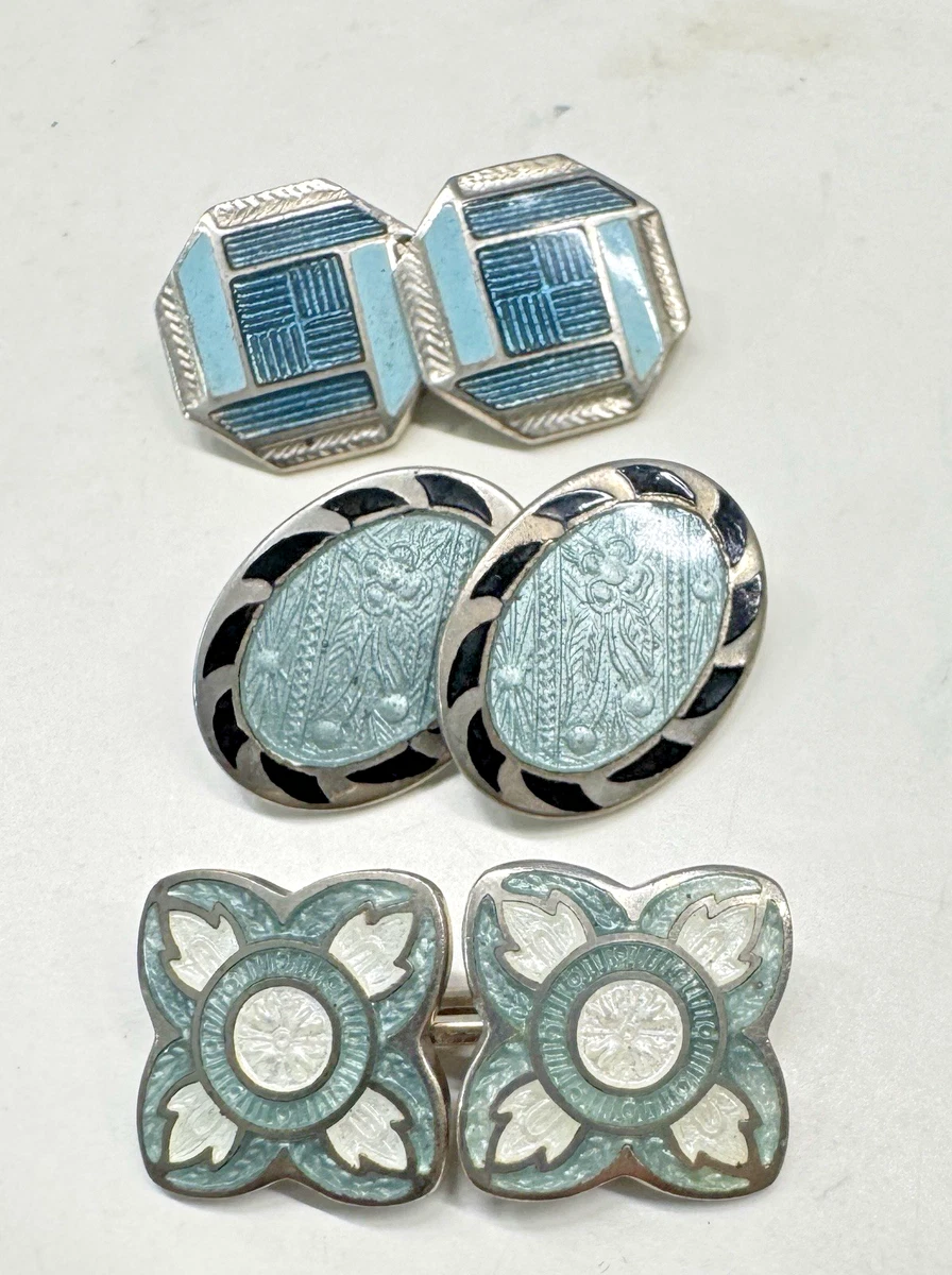 ASOS DESIGN - Boutons de manchette hexagonaux en argent massif à motif