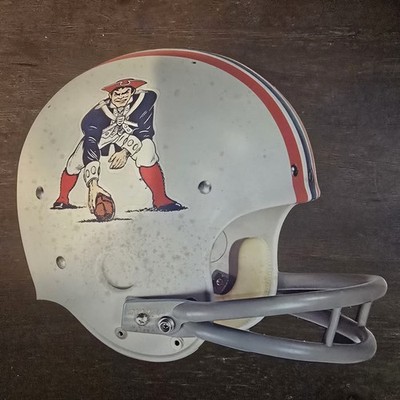 Vtg 1970s New England Patriots NFL RIDDELL Football Helmet CARDBOARD Sign Plaque