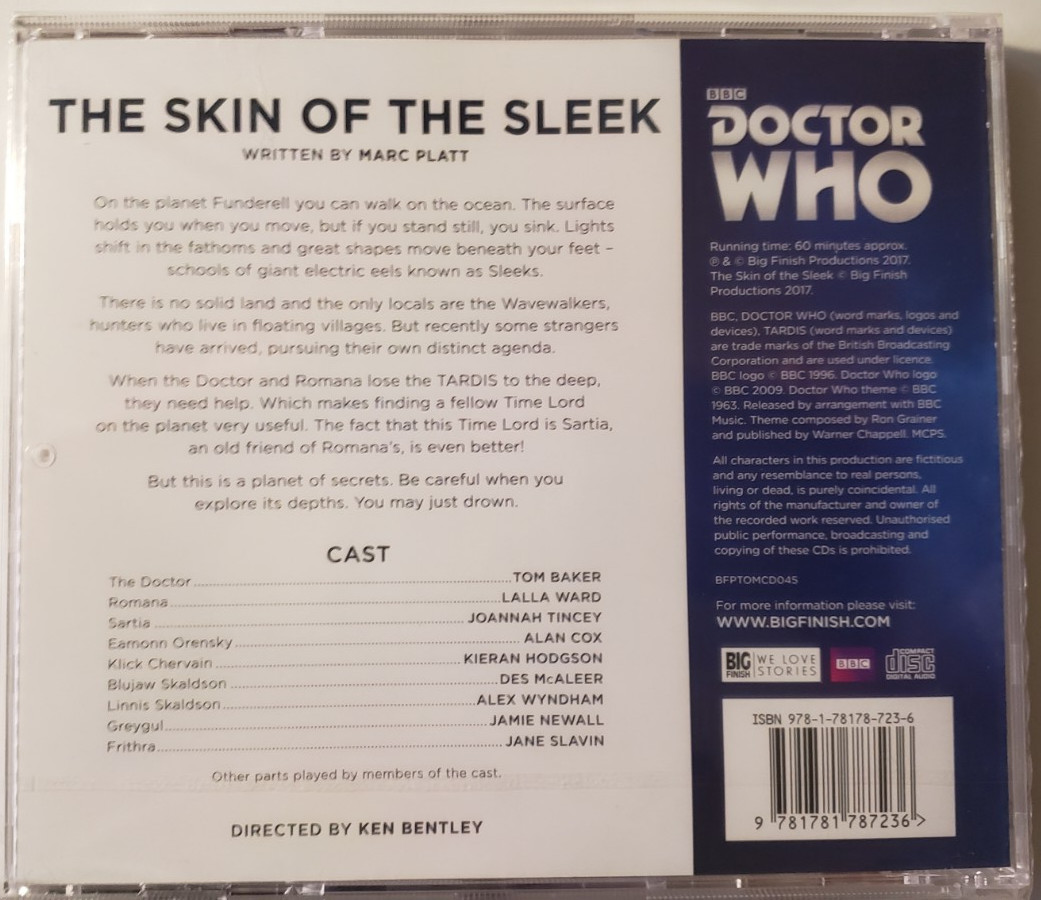 DOCTOR WHO Big Finish Audio CD Tom Baker 4th Doctor 6.8 The Skin of the Sleek