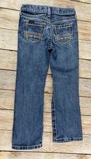 Ariat Western B4 Coltrane Relaxed Bootcut Denim Blue Jeans Boys Size 8