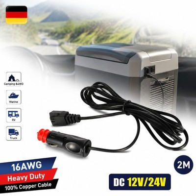 2M Ersatzkabel 12V/24V für Waeco Kühlbox Dometic Tropicool KFZ Netzteil 16AWG DE