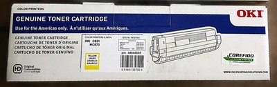 Genuine Okidata 44844509 Yellow Toner Cartridge C831 MC873 Color Printers / MFPs