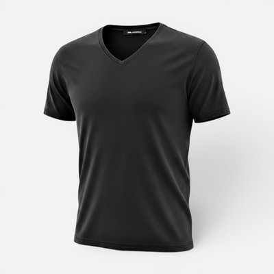 Lagerfeld Herren Arne T-Shirt Kurzarmshirt Oberteil, Schwarz, S