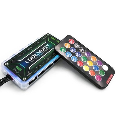 RGB Fan Controller Remote Control Computer Case 12V PC Cooling Chassis Fan Hub M